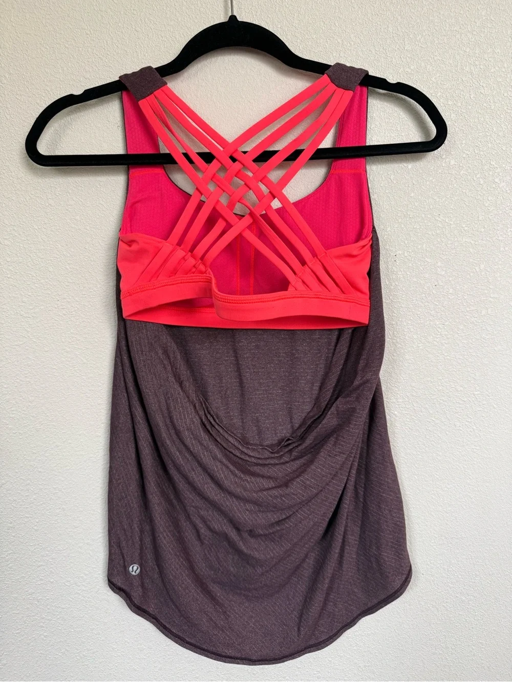 Lululemon Size 4 2-in-1 Strappy Bra Tank Top Open Back Yoga Workout